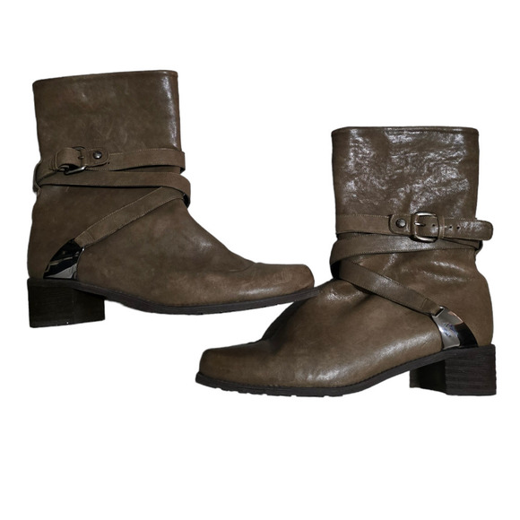 Stuart Weitzman Brown Mid Calf Rustic Boots size 9.5N 9.5 narrow - Picture 2 of 8